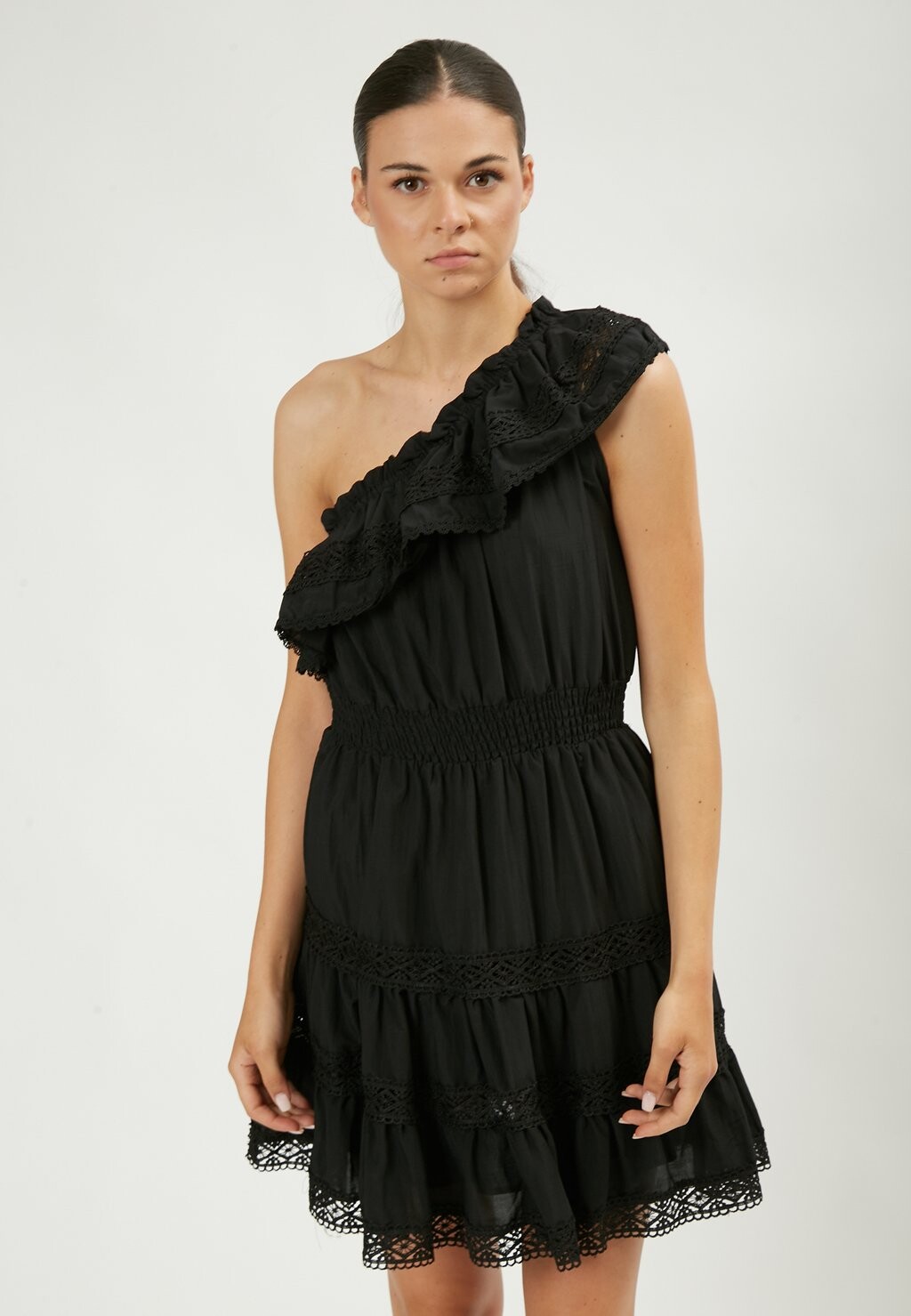 Дневное платье ONE-SHOULDER INFLUENCER, цвет black