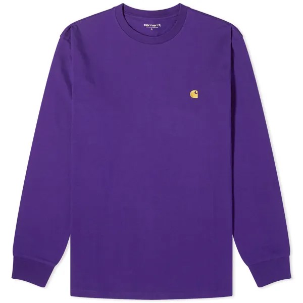 Футболка Carhartt Wip Long Sleeve Chase, цвет Tyrian & Gold