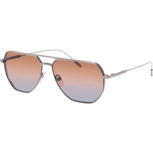 Солнцезащитные очки Ermenegildo Zegna, коричневый, серый