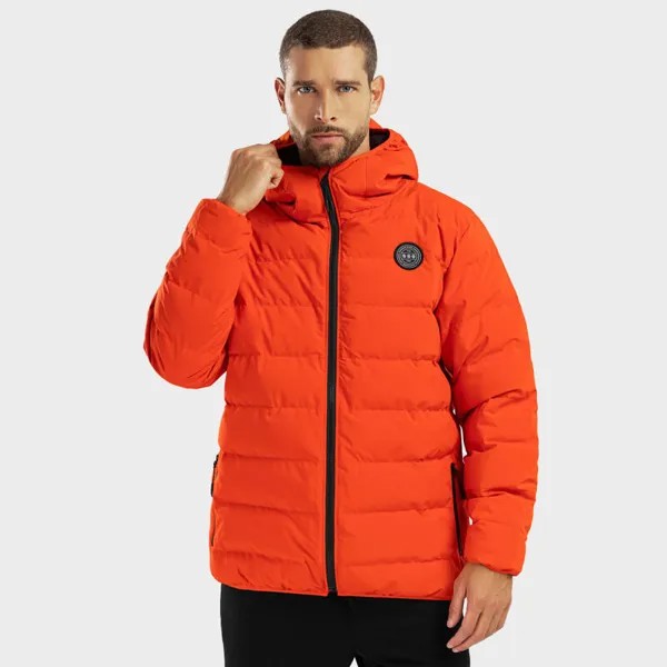 Мужская стильная непромокаемая стеганая куртка Fire SIROKO ярко-оранжевая