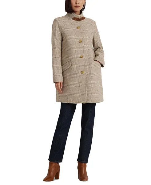 Женское шерстяное пальто с воротником-пряжкой Lauren Ralph Lauren, слоновая кость/кремовый