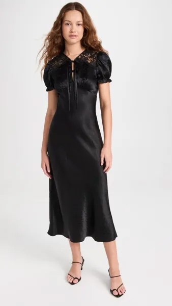 Платье Jason Wu Puff Sleeve Empire Waist with Lace Detail, черный