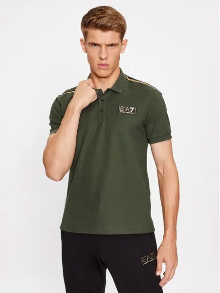 Рубашка поло стандартного кроя Ea7 Emporio Armani, зеленый