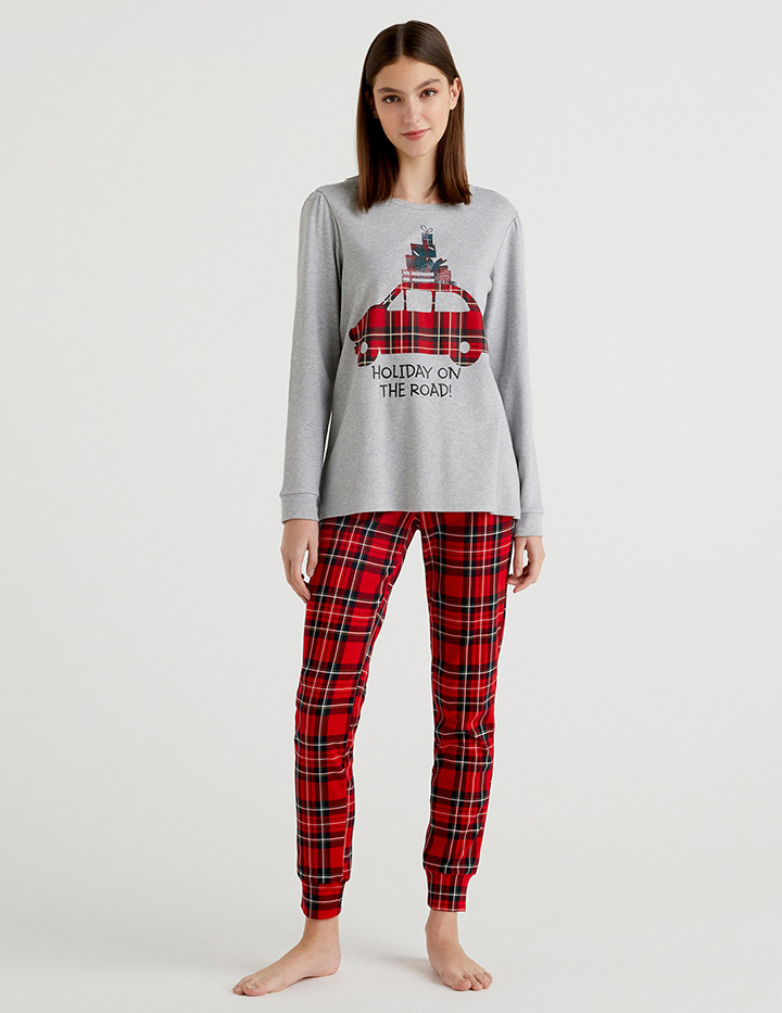 Пижама женская United Colors of Benetton 21A_3Z2C3P00D серая L
