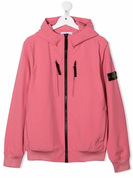 Stone Island Junior куртка с капюшоном и нашивкой-логотипом