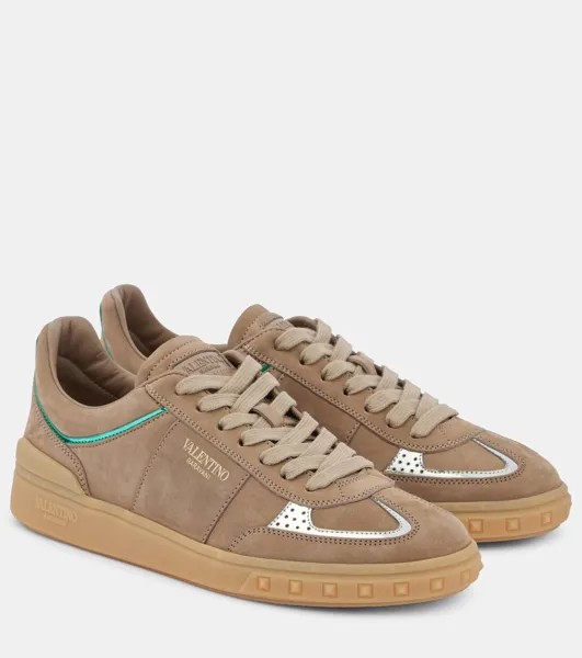 Кроссовки из кожи Upvillage Valentino Garavani, цвет clay/argento-blu turquoise