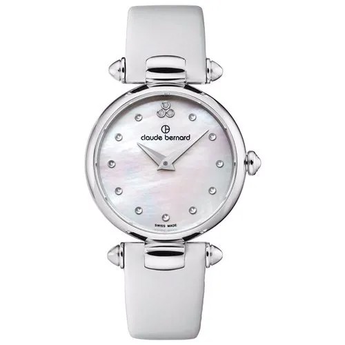 Наручные часы Claude Bernard, белый, серебряный