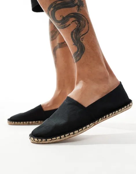 Черные эспадрильи из парусины ASOS DESIGN
