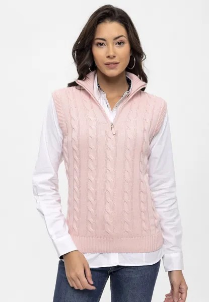 Вязаный свитер CABLE HALF ZIPPER SLEEVELESS Felix Hardy, цвет pink