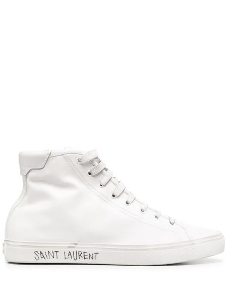 Saint Laurent высокие кеды Malibu, белый