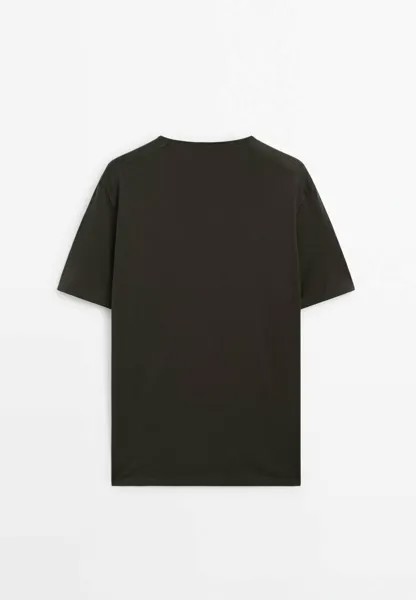 Базовая футболка Short Sleeve Massimo Dutti, темно-серая