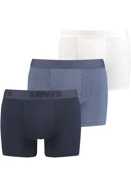 Боксеры Levi's (3 шт. в упаковке) с широким поясом с логотипом, синий