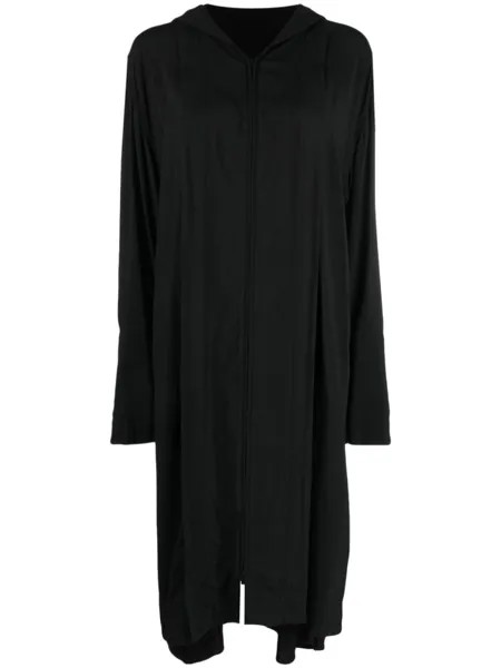 Yohji Yamamoto пальто асимметричного кроя с капюшоном, черный