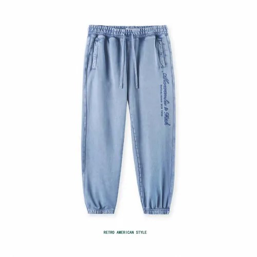 Брюки джоггеры Abercrombie & Fitch, размер L, голубой
