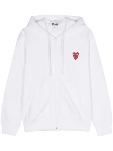 Comme Des Garçons Play худи на молнии с нашивкой, белый