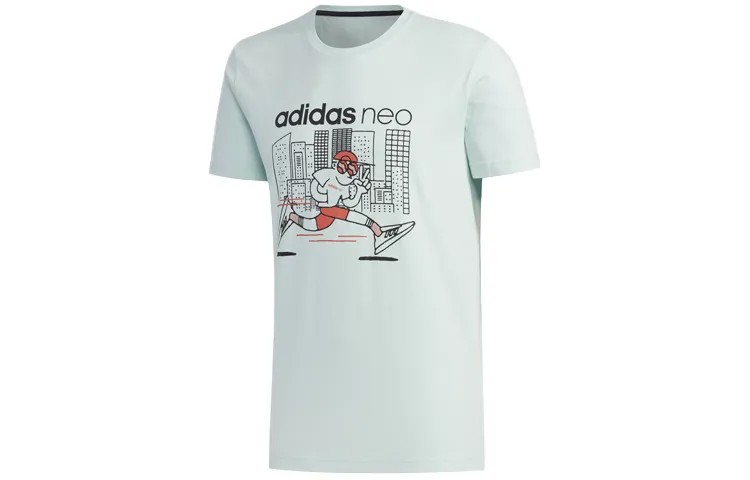 Футболка мужская зеленая Adidas Neo, зеленый