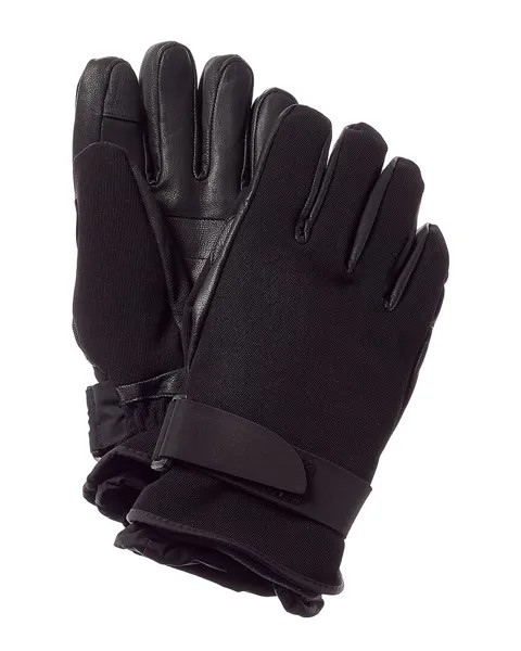 Кожаные перчатки Moncler мужские черные 4