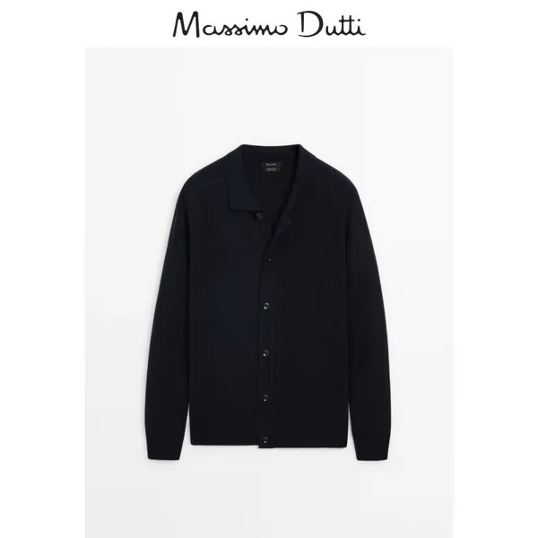 Свитер мужской Massimo Dutti вязаный, темно-синий
