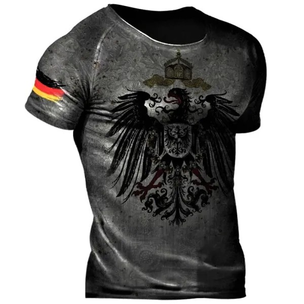 Мужская уличная тактическая футболка с принтом немецкого орла