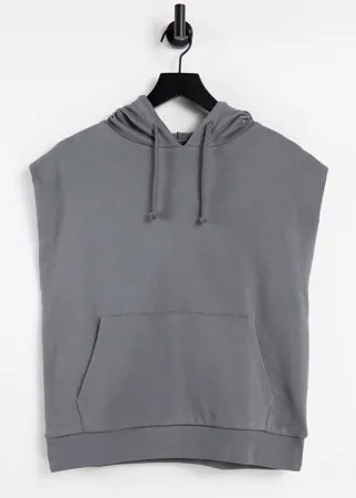 Серый худи без рукавов ASOS DESIGN