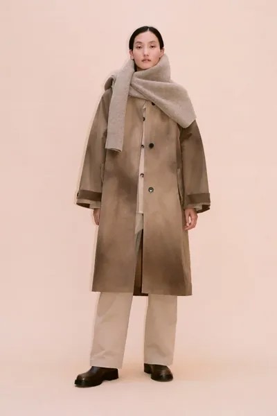 Выцветший минималистичный тренч ZARA, хаки