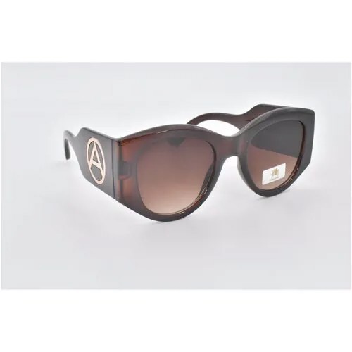 Солнцезащитные очки Premier, оправа: пластик, ударопрочные, с защитой от УФ, для женщин, коричневый