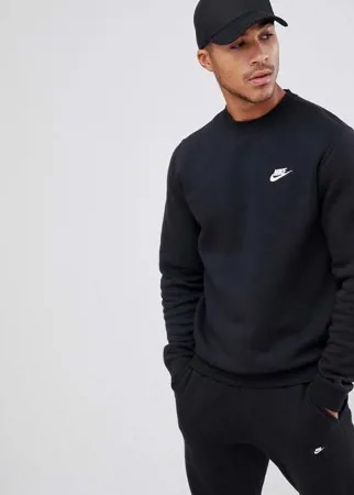 Черный свитшот с круглым вырезом Nike Club-Черный цвет