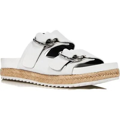 Aqua Womens Kai Leather Flat Slides Footbed Sandals Shoes BHFO 9006