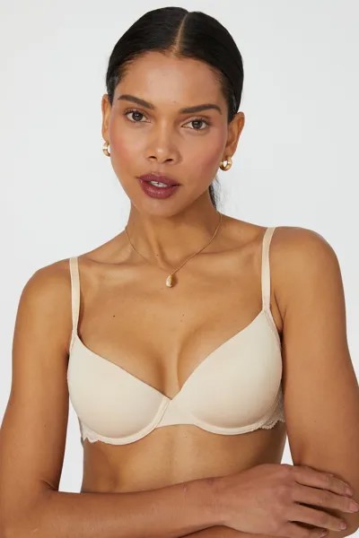Бюстгальтер-футболка из гладкого кружева Dorothy Perkins, нюд