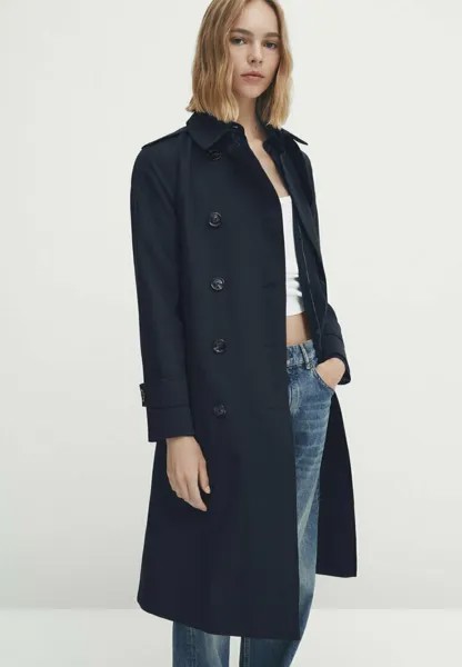 Плащ Massimo Dutti, темно-синий