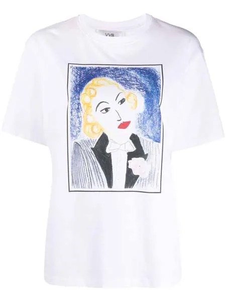 Victoria Victoria Beckham футболка с принтом Marlene Dietrich