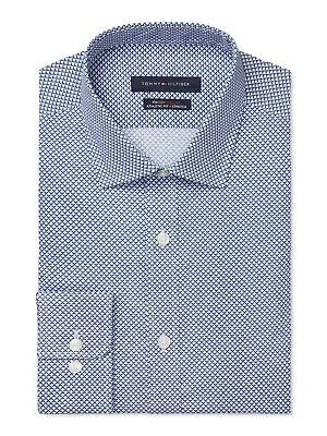TOMMY HILFIGER Мужская синяя классическая рубашка стрейч XL 17,5–32/33