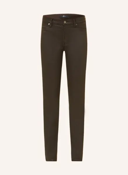 Джинсы с покрытием skinny slim illusion 7 For All Mankind, коричневый