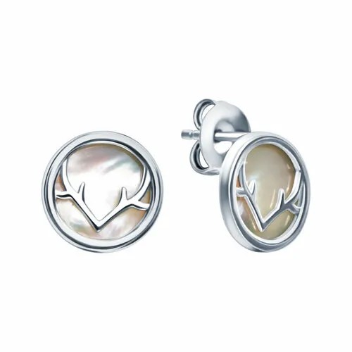 Серьги ELEMENT47, серебро, 925 проба, перламутр