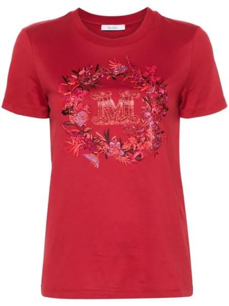 Футболка с кристаллами Max Mara, красный