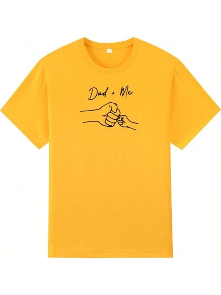 Мужская футболка с коротким рукавом и круглым вырезом золотого цвета, золото