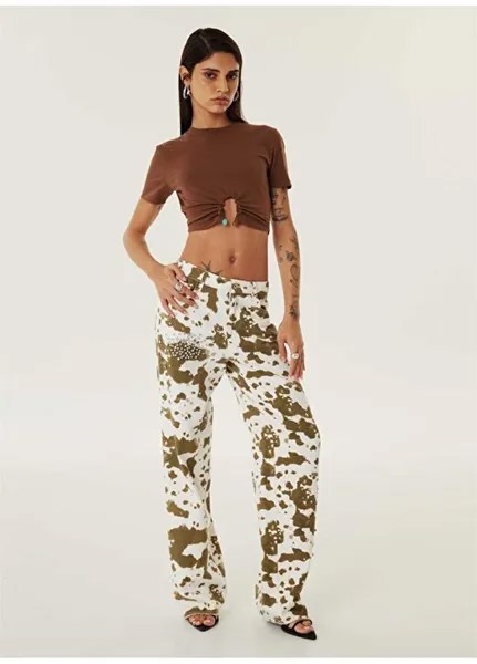 Однотонная коричневая женская футболка с круглым вырезом TS1240070137074 Twist, коричневый