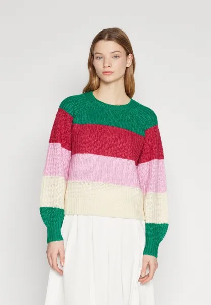 Вязаный свитер VILAILA O-NECK RAGLAN TOP, цвет ultramarine/greenstripes/cerise/pastel/lavender/birch
