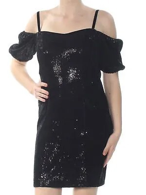 NANETTE LEPORE Женское черное вечернее платье-футляр с открытыми плечами выше колена 8
