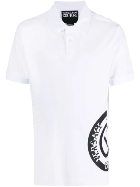 Versace Jeans Couture рубашка поло с логотипом, белый