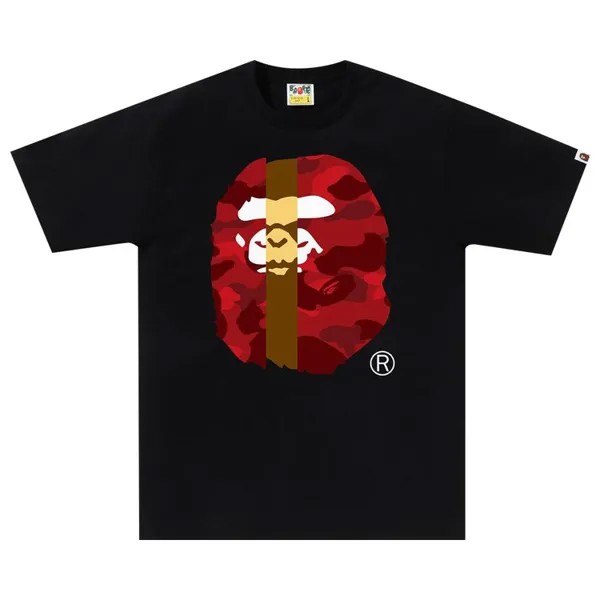 Футболка BAPE Color Camo Transform Big Ape Head Tee, цвет Black/Red