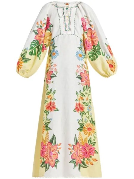 FARM Rio платье макси от Off-White Bloom Garden, белый