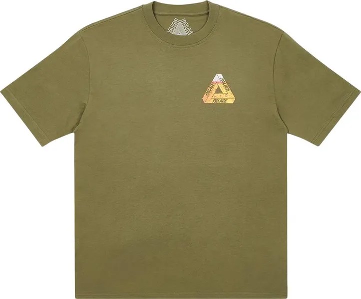 Футболка Palace Tri-Lager T-Shirt 'Olive', зеленый