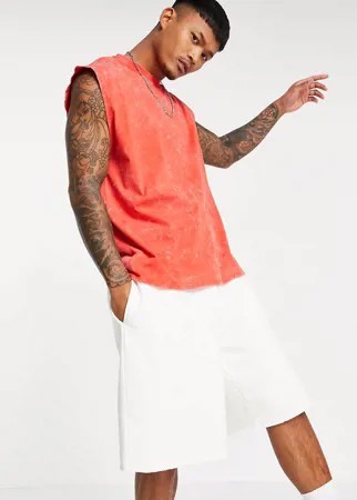 Красная oversized-майка с эффектом кислотной стирки ASOS DESIGN-Красный