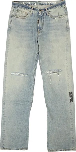 Джинсы Off-White Diag Broken Jeans 'Blue', синий