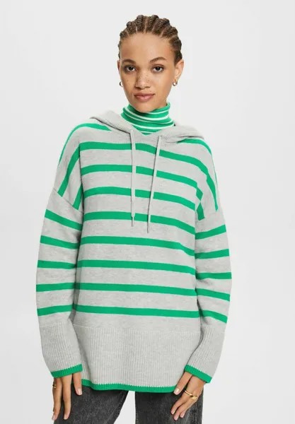 Вязаный свитер LONG HOODY Esprit, цвет light grey green
