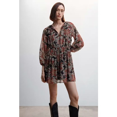 Платье MANGO VOLAN, размер 40, Negro