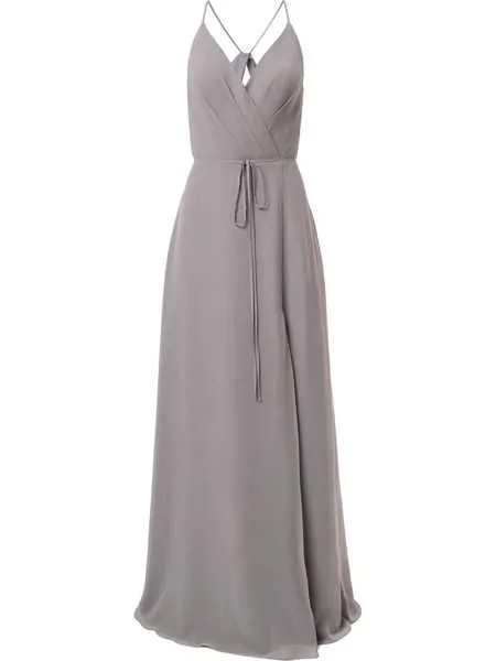 Marchesa Notte Bridesmaids вечернее платье с V-образным вырезом и поясом