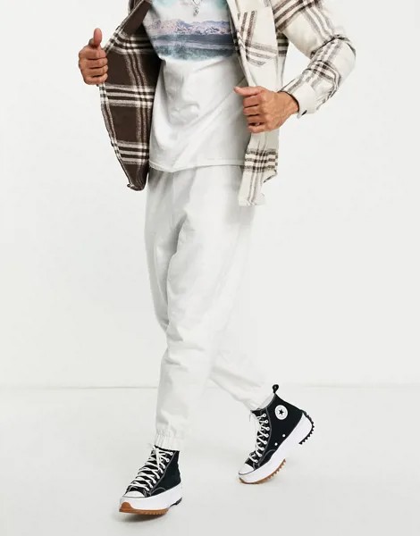 Белые меланжевые oversized-джоггеры ASOS DESIGN-Белый