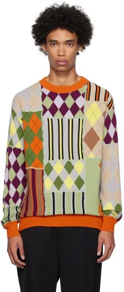 Разноцветный свитер в стиле пэчворк от Moschino